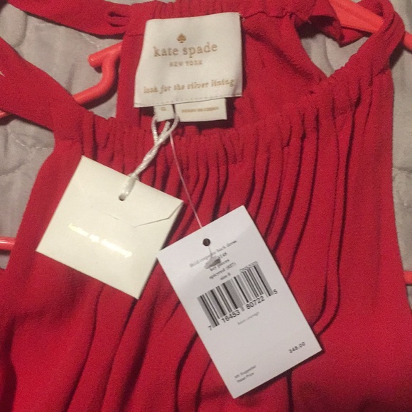 Kate Spade Red fluid crepe tie back dress - Picture 2 of 6